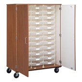 Tall Mobile Tray Storage Cabinet